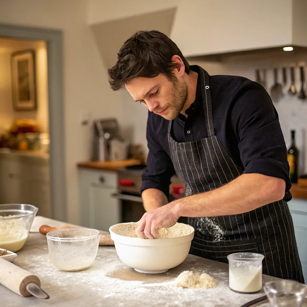 Michael during baking session